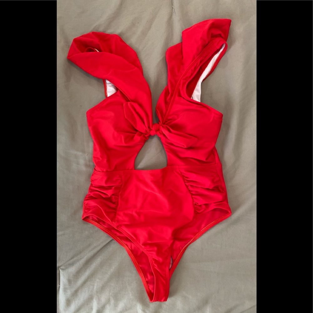 Beautiful Red One Piece Bathing Suit